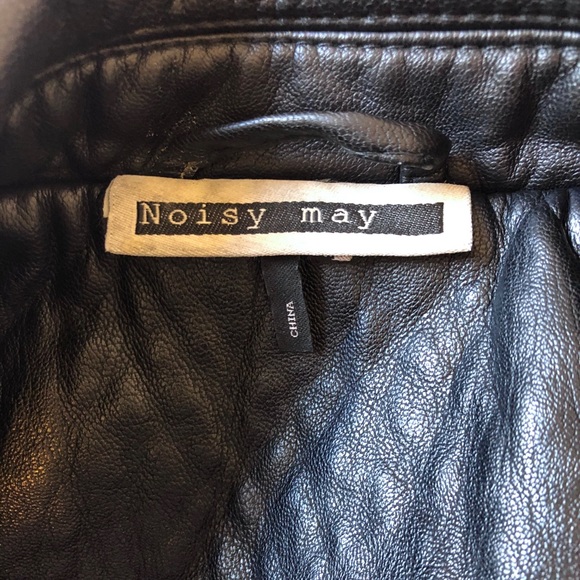Noisy May Faux Leather  Moto Black Jacket - Picture 6 of 8